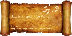 Szilágyi Porfir névjegykártya